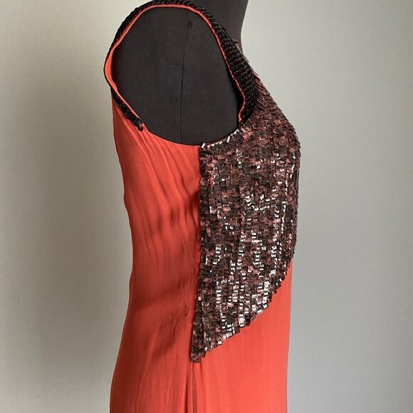 FRENCH Connection sz 0 sleeveless sequin shift mini mod party dress - Picture 3 of 10